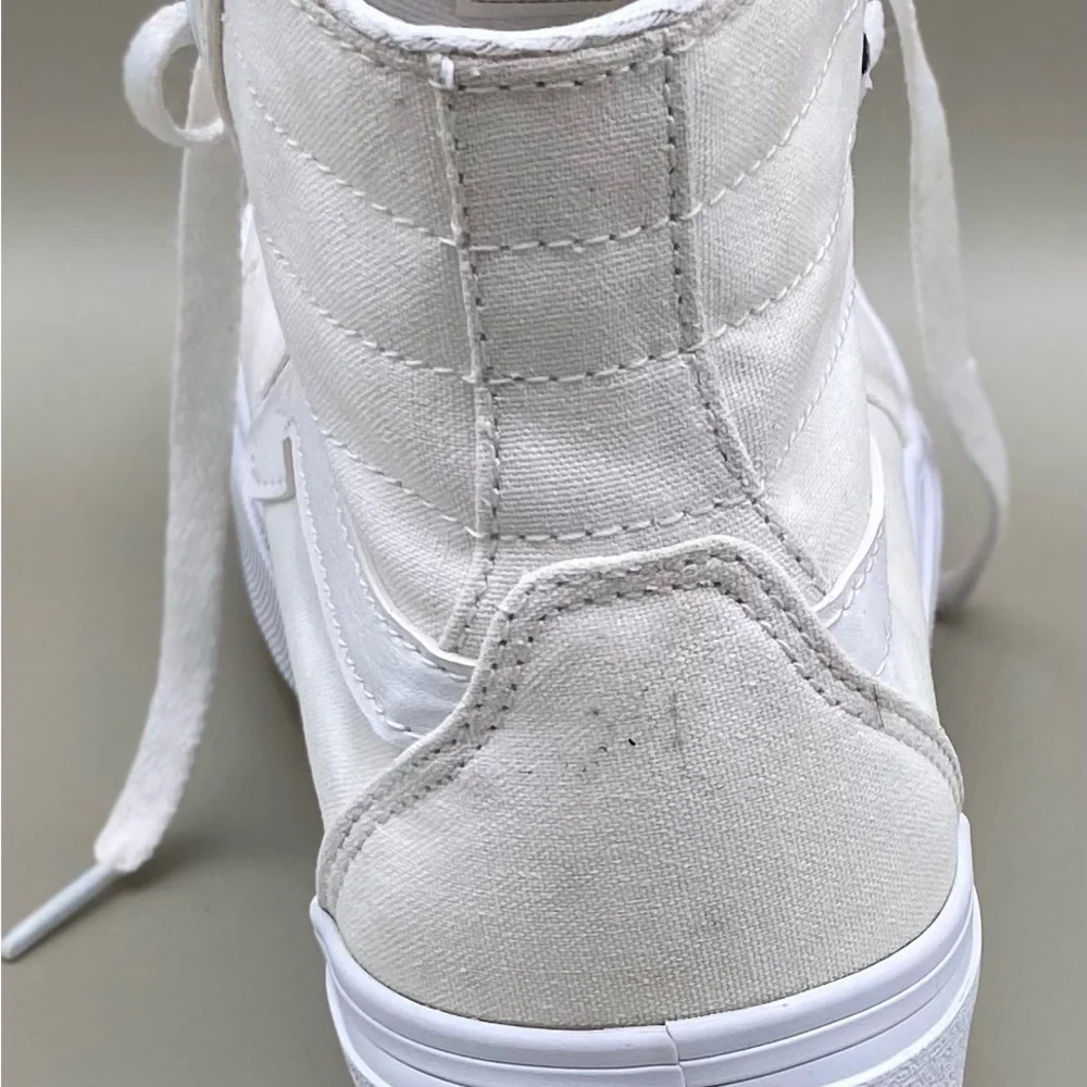 Vans Women’s Sk8-Hi Platform White Gum Sole High Top Skate Sneakers Shoes 7.5 - Picture 14 of 15
